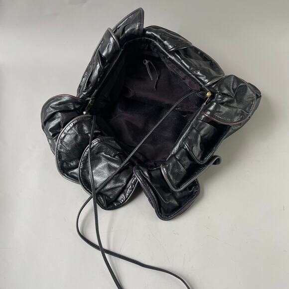 80s Soft Leather Envelope Clutch Petal Motif New Wave Crossbody Vintage Hobo Bag - Picture 8 of 8